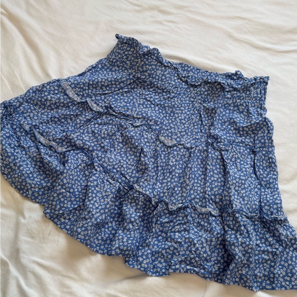 Wild Fable Blue Floral A-Line Skirt